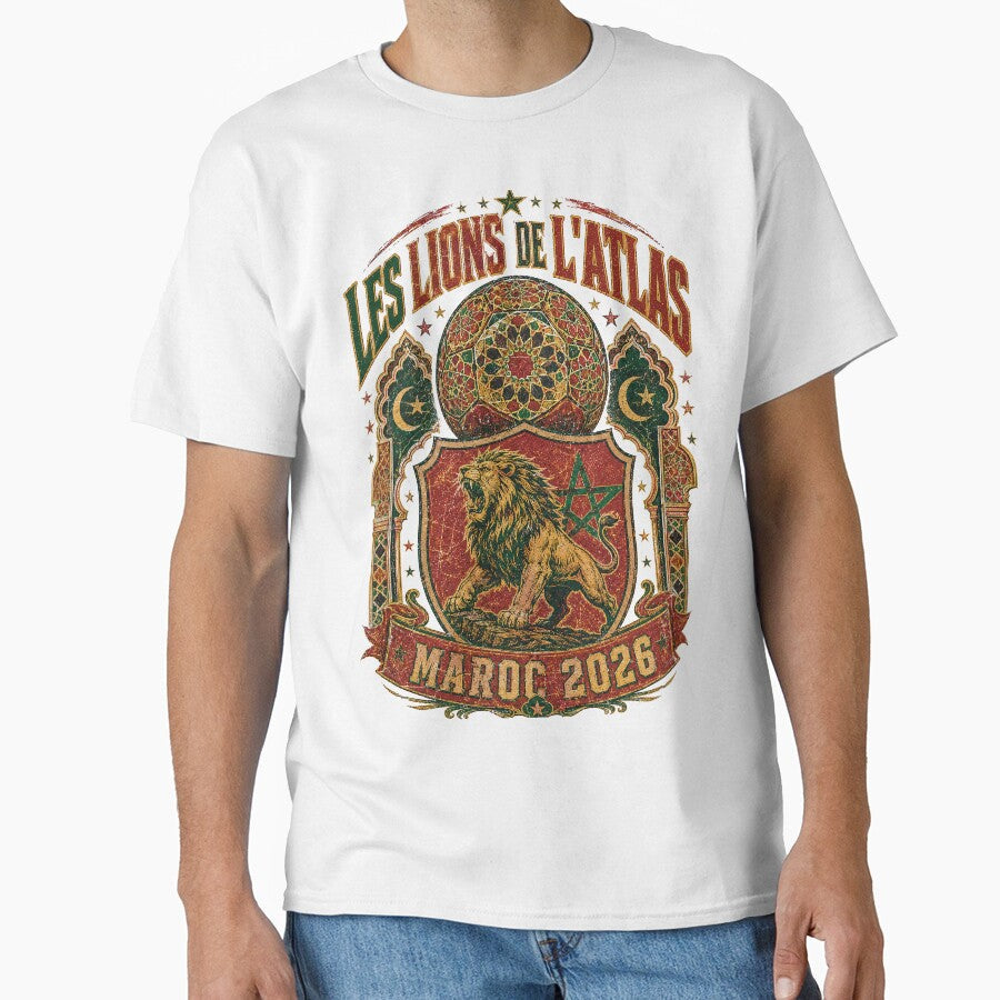 Lions De L'Atlas Maroc 2026 World Cup Soccer T-Shirt by KickoffStudio Unisex T-shirt, Sweatshirt, Hoodie, Long Sleeve Tee - T-Shirt, Sweatshirt, Hoodie