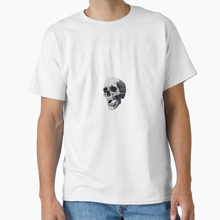 Minimal Black Skull Illustration by RED-MOUSE Unisex T-shirt, Sweatshirt, Hoodie, Long Sleeve Tee - T-Shirt, Sweatshirt, Hoodie