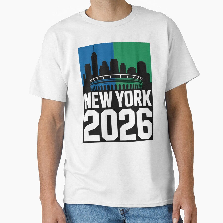 New York 2026 MetLife Stadium Skyline T-Shirt V2 by DarylWelsh2024 Unisex T-shirt, Sweatshirt, Hoodie, Long Sleeve Tee - T-Shirt, Sweatshirt, Hoodie