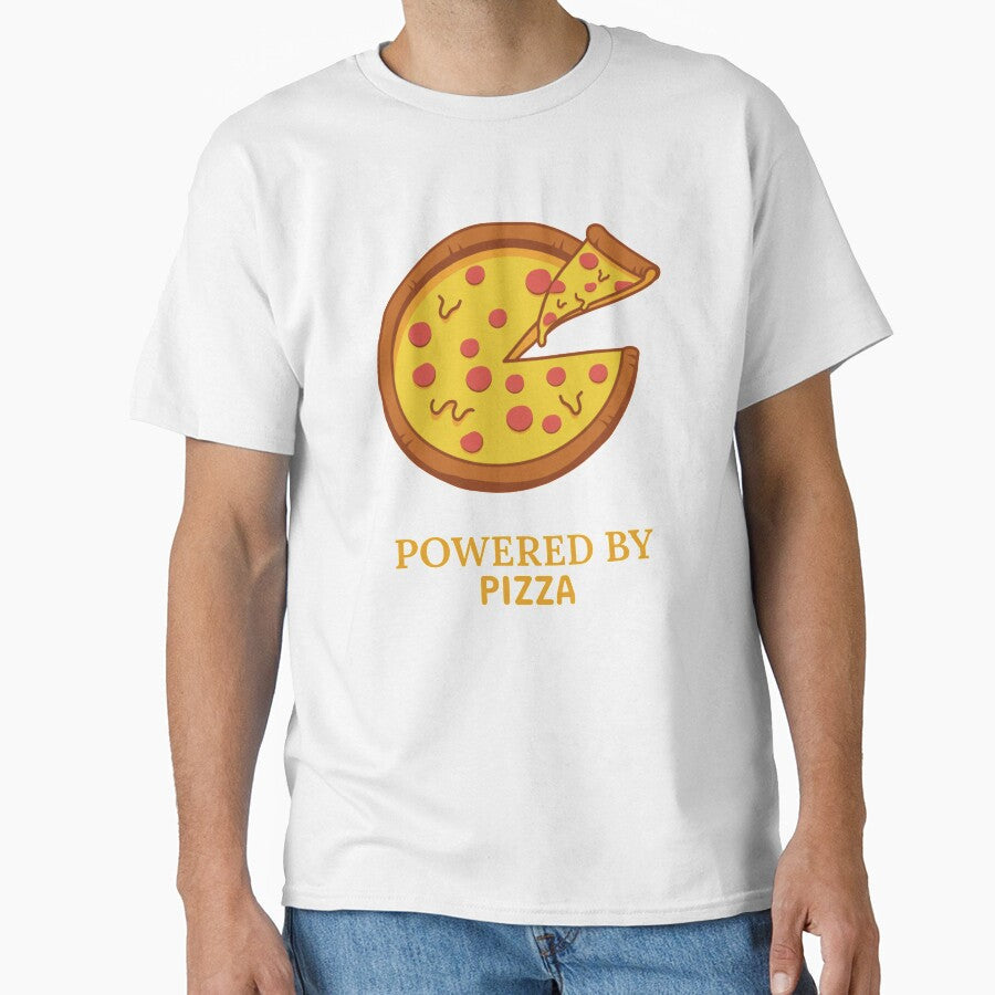 Powered By Pizza - Pizza Day by ManiaTeec Unisex T-shirt, Sweatshirt, Hoodie, Long Sleeve Tee - T-Shirt, Sweatshirt, Hoodie