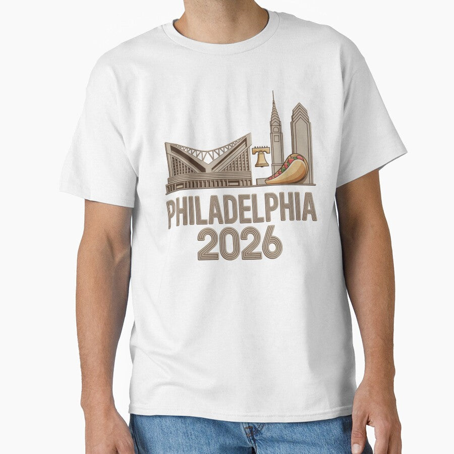 Philadelphia 2026 Liberty Bell Stadium Cheesesteak T-Shirt V6 by DarylWelsh2024 Unisex T-shirt, Sweatshirt, Hoodie, Long Sleeve Tee - T-Shirt, Sweatshirt, Hoodie