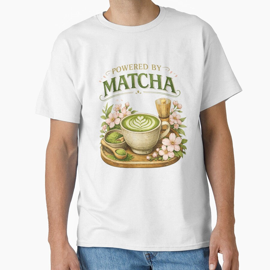 Power By Matcha by BrewmarkStudio Unisex T-shirt, Sweatshirt, Hoodie, Long Sleeve Tee - T-Shirt, Sweatshirt, Hoodie