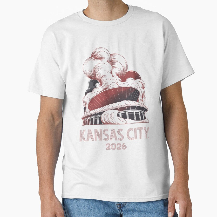 Kansas City 2026 Arrowhead Stadium Football T-Shirt V12 by DarylWelsh2024 Unisex T-shirt, Sweatshirt, Hoodie, Long Sleeve Tee - T-Shirt, Sweatshirt, Hoodie