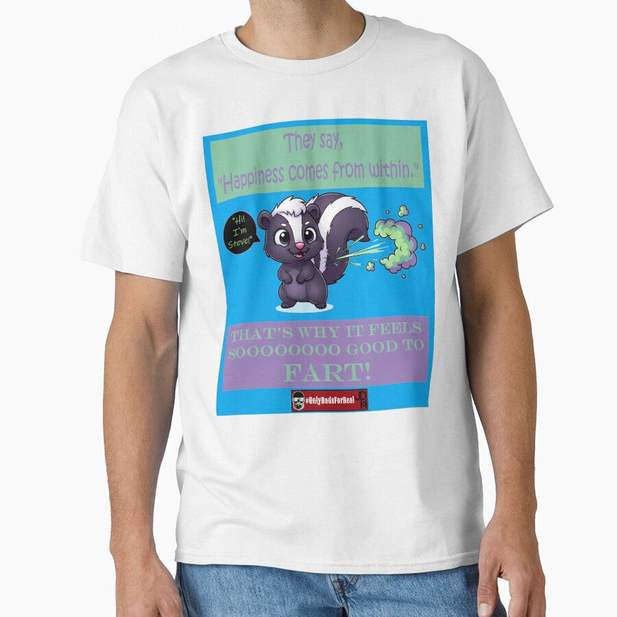 Farting Skunk (Blue) *More Colors Available in Collection by OnlyDadsForReal Unisex T-shirt, Sweatshirt, Hoodie, Long Sleeve Tee - T-Shirt, Sweatshirt, Hoodie