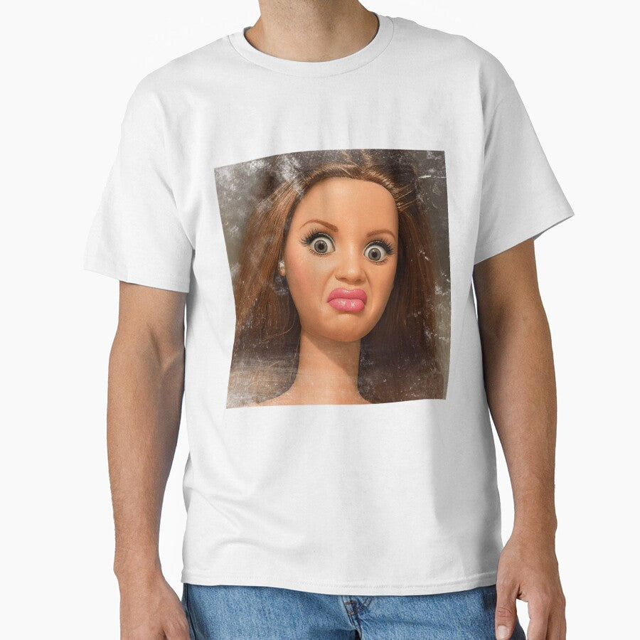 Disgusted Doll Meme Face  Funny Retro Doll Reaction by Nice Wheels Unisex T-shirt, Sweatshirt, Hoodie, Long Sleeve Tee - T-Shirt, Sweatshirt, Hoodie