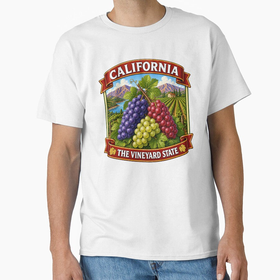 California Grapes  The Vineyard State by Myra365Art Unisex T-shirt, Sweatshirt, Hoodie, Long Sleeve Tee - T-Shirt, Sweatshirt, Hoodie