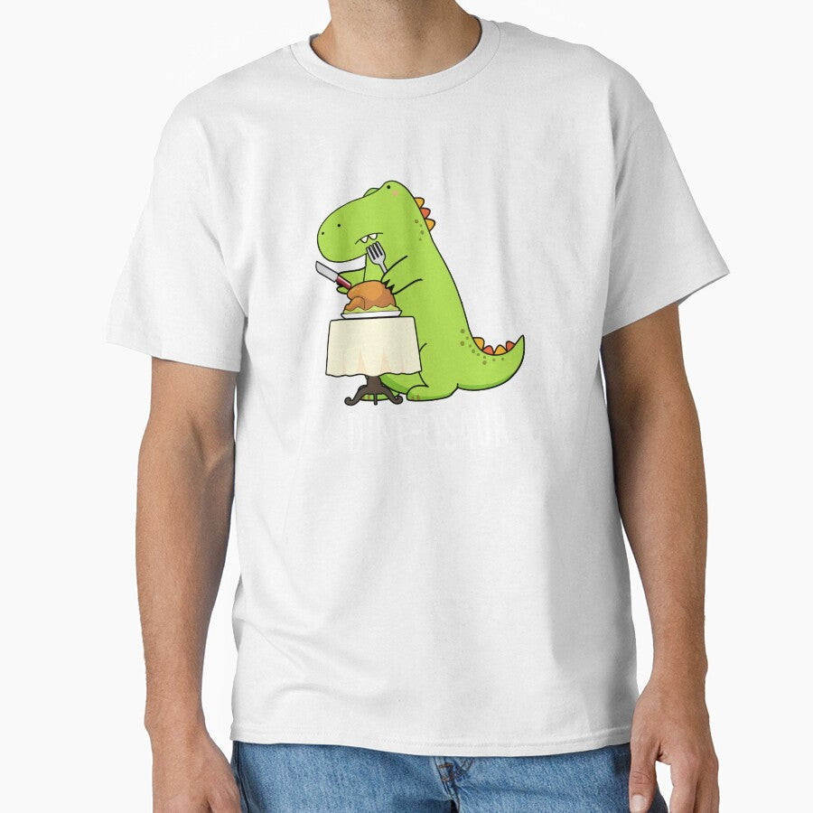 Dine-osaur Funny Dinosaur Pun (Dark BG) by punnybone Unisex T-shirt, Sweatshirt, Hoodie, Long Sleeve Tee - T-Shirt, Sweatshirt, Hoodie