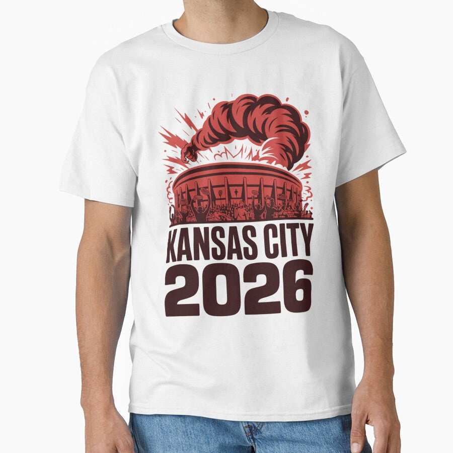 Kansas City 2026 Arrowhead Stadium Football T-Shirt V2 by DarylWelsh2024 Unisex T-shirt, Sweatshirt, Hoodie, Long Sleeve Tee - T-Shirt, Sweatshirt, Hoodie