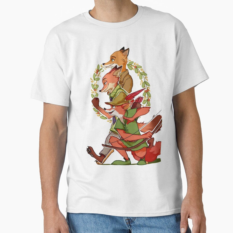 Robin Hood fox cartoon by Sovik Goswami Unisex T-shirt, Sweatshirt, Hoodie, Long Sleeve Tee - T-Shirt, Sweatshirt, Hoodie