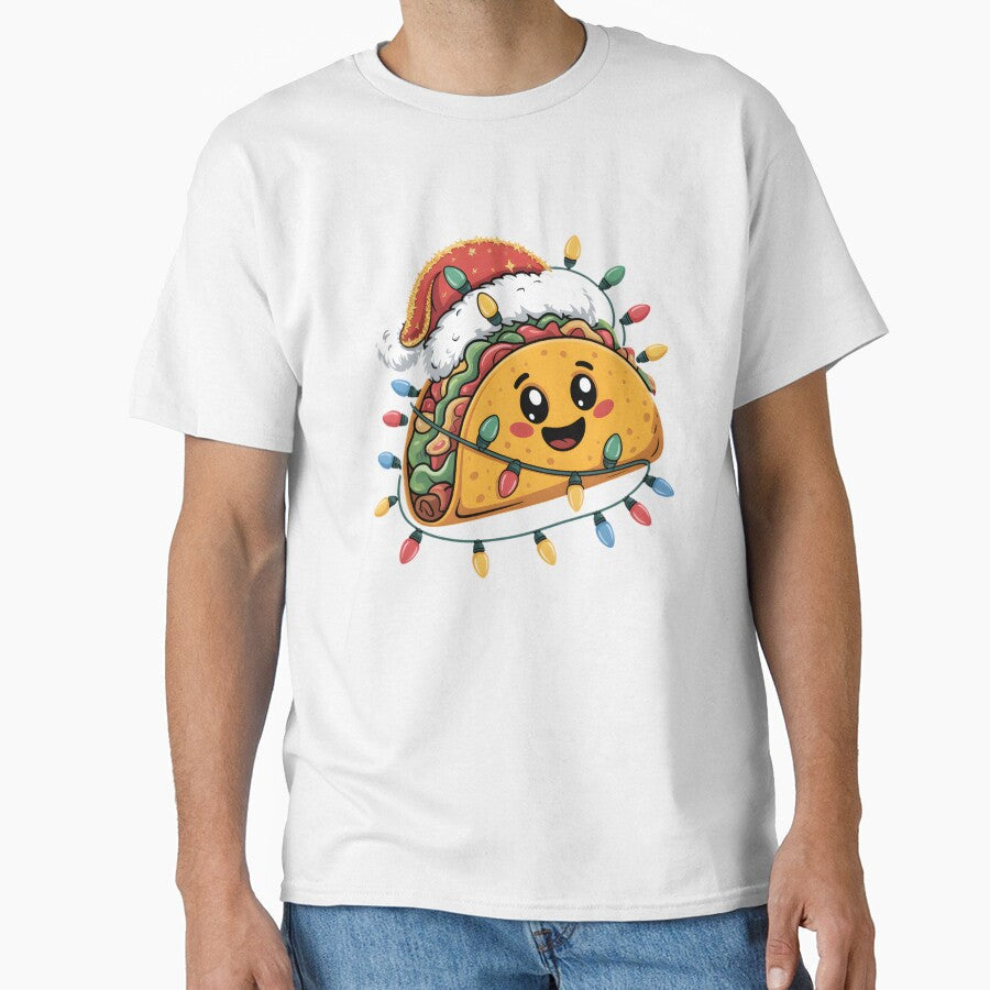 Taco Santa Hat Christmas Lights Tacos Xmas Women Kids Men by clothesy7 Unisex T-shirt, Sweatshirt, Hoodie, Long Sleeve Tee - T-Shirt, Sweatshirt, Hoodie