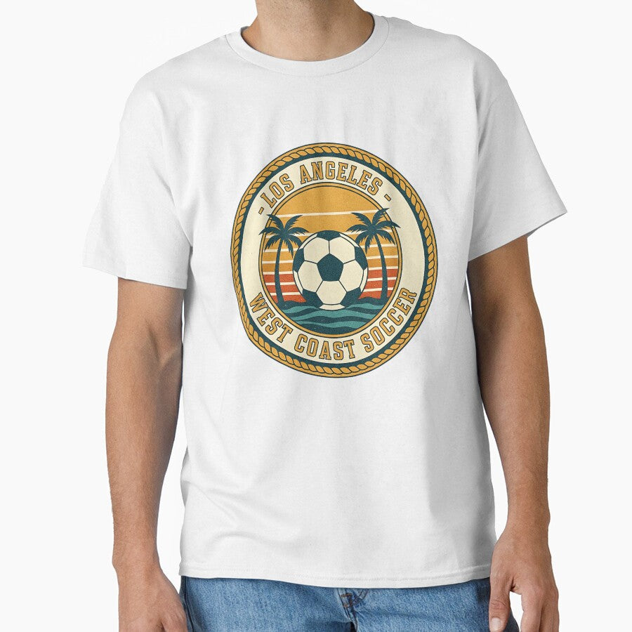 Los Angeles  West Coast Soccer Sunset Emblem by PostersMode Unisex T-shirt, Sweatshirt, Hoodie, Long Sleeve Tee - T-Shirt, Sweatshirt, Hoodie