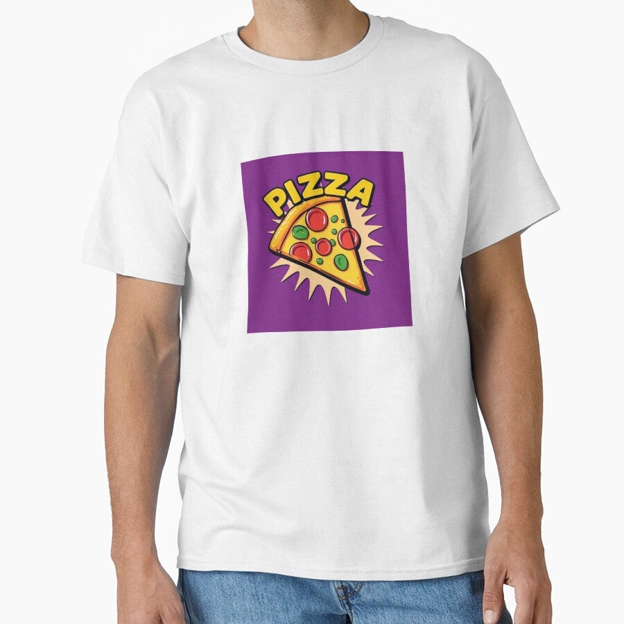 Purple Pop Art Pizza Slice Collection by SaucyFoodTruck Unisex T-shirt, Sweatshirt, Hoodie, Long Sleeve Tee - T-Shirt, Sweatshirt, Hoodie