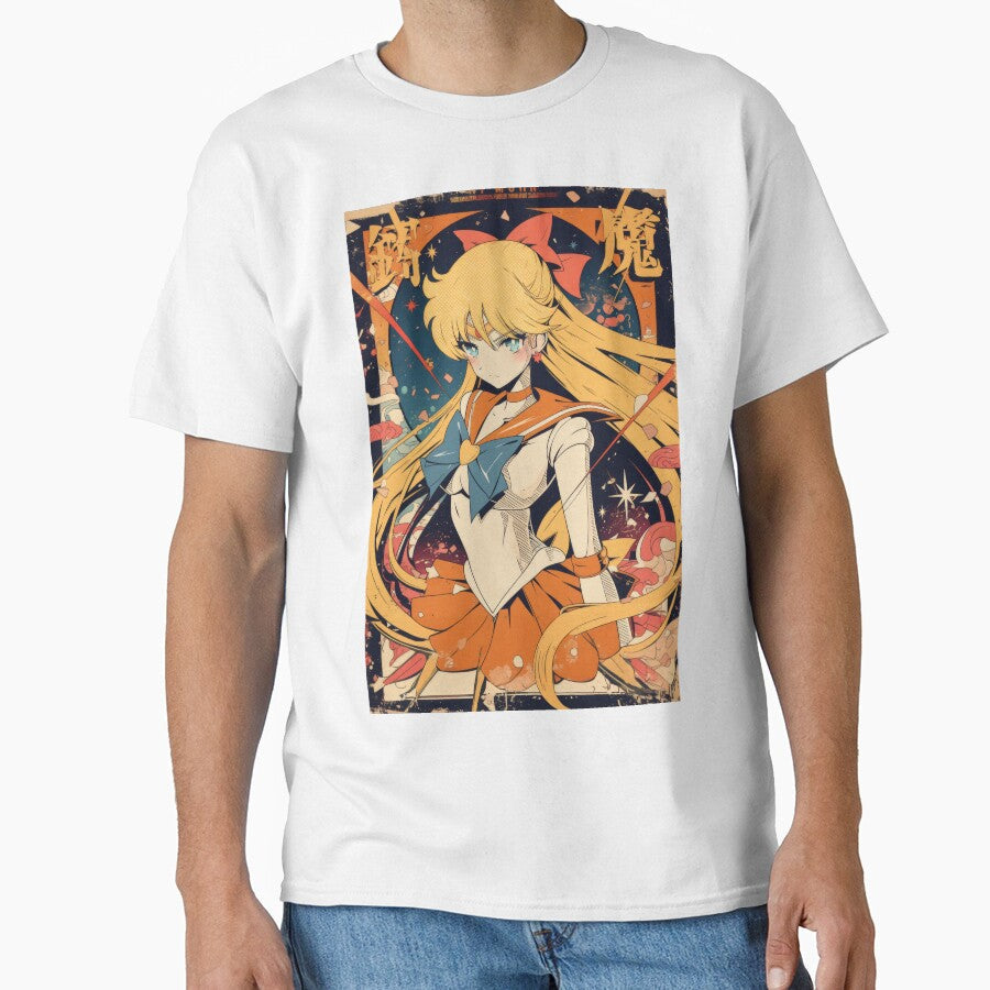 Sailor Venus Retro Halftone Poster by AnimeArsenalPrints Unisex T-shirt, Sweatshirt, Hoodie, Long Sleeve Tee - T-Shirt, Sweatshirt, Hoodie