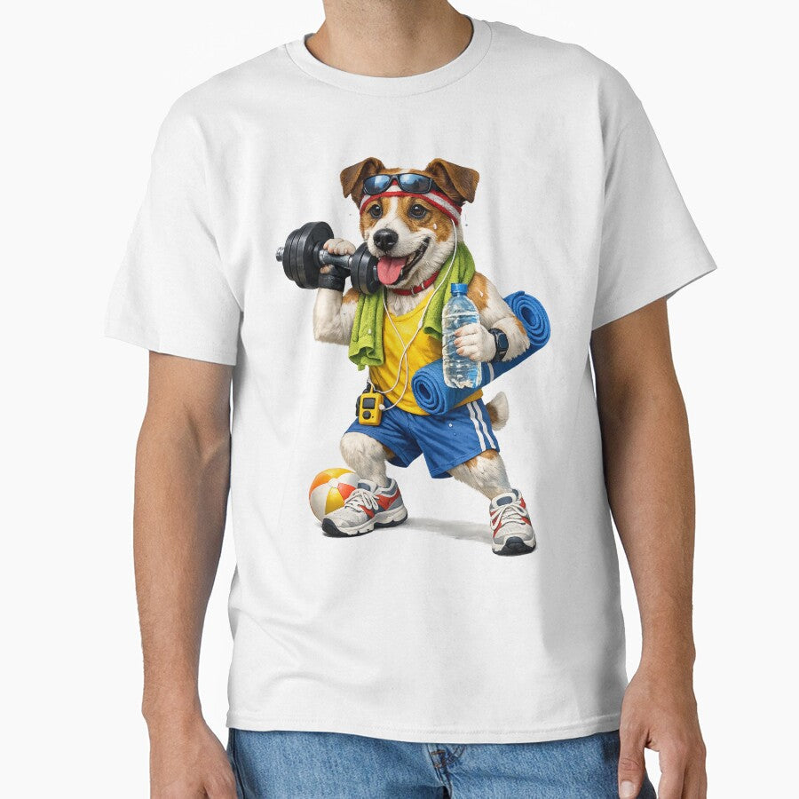 Dog exercising by -ADRIAV- Unisex T-shirt, Sweatshirt, Hoodie, Long Sleeve Tee - T-Shirt, Sweatshirt, Hoodie