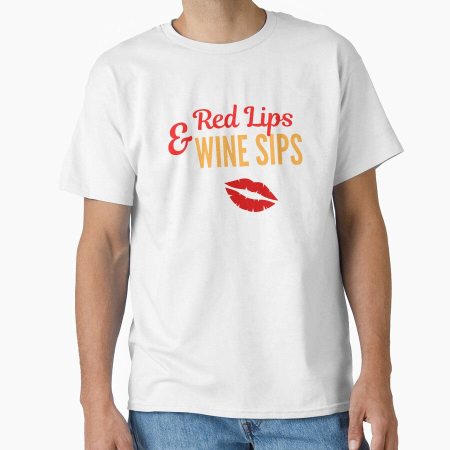 Red Lips Wine Sips by Vivoh12 Unisex T-shirt, Sweatshirt, Hoodie, Long Sleeve Tee - T-Shirt, Sweatshirt, Hoodie