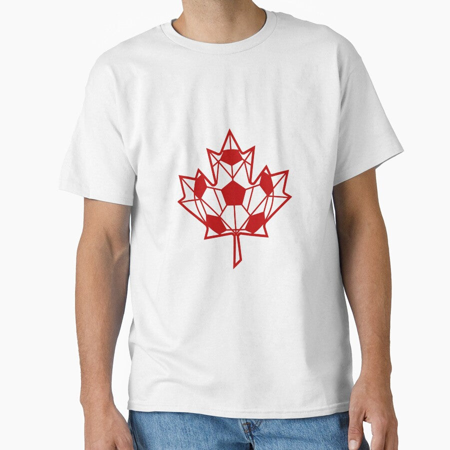Canada Soccer Maple Leaf Geometric Football Fan Gift by PictoVibe Unisex T-shirt, Sweatshirt, Hoodie, Long Sleeve Tee - T-Shirt, Sweatshirt, Hoodie