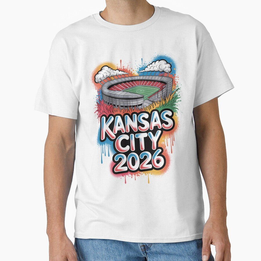 Kansas City 2026 Arrowhead Stadium Football T-Shirt V5 by DarylWelsh2024 Unisex T-shirt, Sweatshirt, Hoodie, Long Sleeve Tee - T-Shirt, Sweatshirt, Hoodie