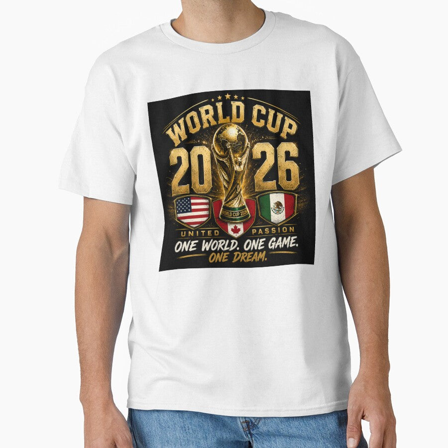 World Cup 2026 | One World One Game | Soccer Fan Design by Imperium-Studio Unisex T-shirt, Sweatshirt, Hoodie, Long Sleeve Tee - T-Shirt, Sweatshirt, Hoodie