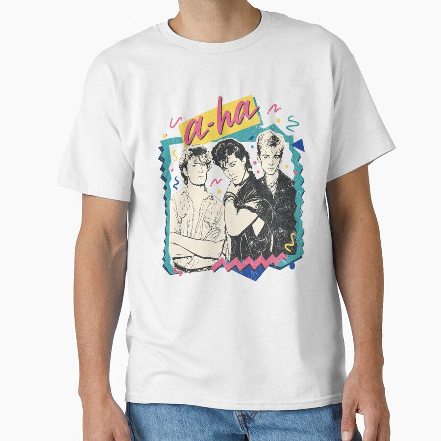 a-ha ----- Original 80s Retro Fan Design by AestheticNow Unisex T-shirt, Sweatshirt, Hoodie, Long Sleeve Tee - T-Shirt, Sweatshirt, Hoodie