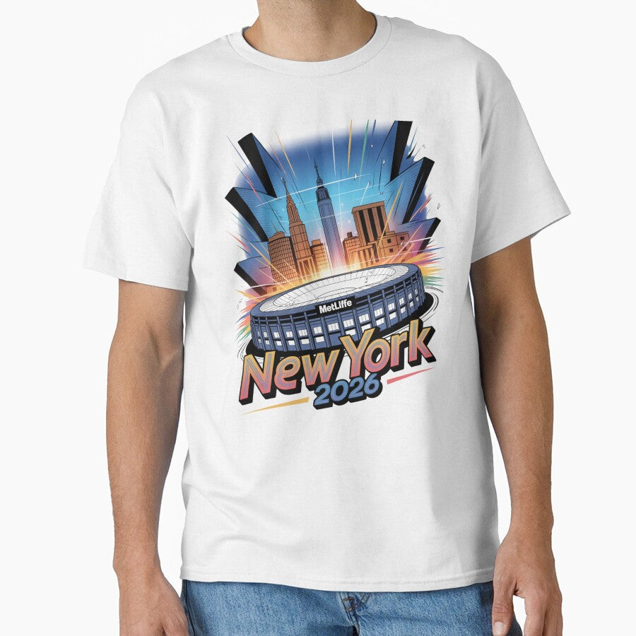 New York 2026 MetLife Stadium Skyline T-Shirt V12 by DarylWelsh2024 Unisex T-shirt, Sweatshirt, Hoodie, Long Sleeve Tee - T-Shirt, Sweatshirt, Hoodie