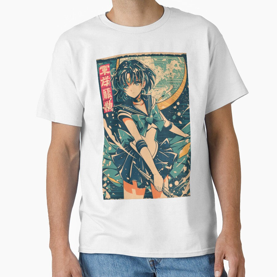 Sailor Mercury Vintage Poster by AnimeArsenalPrints Unisex T-shirt, Sweatshirt, Hoodie, Long Sleeve Tee - T-Shirt, Sweatshirt, Hoodie