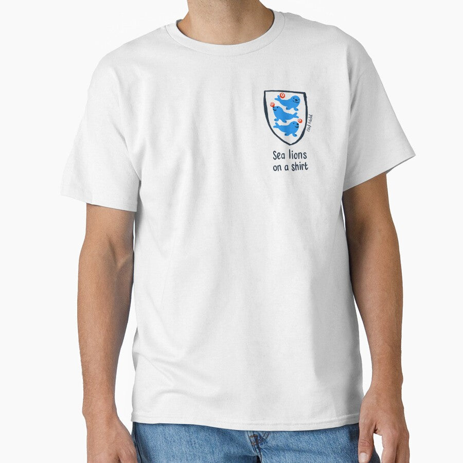 Sea lions on a shirt - small badge by Ofalafel Unisex T-shirt, Sweatshirt, Hoodie, Long Sleeve Tee - T-Shirt, Sweatshirt, Hoodie
