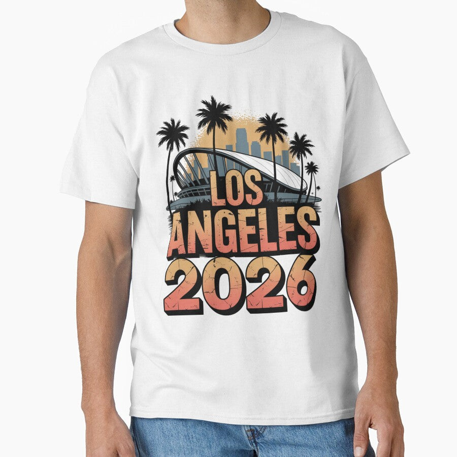 Los Angeles 2026 Palm Tree Sunset T-Shirt V7 by DarylWelsh2024 Unisex T-shirt, Sweatshirt, Hoodie, Long Sleeve Tee - T-Shirt, Sweatshirt, Hoodie