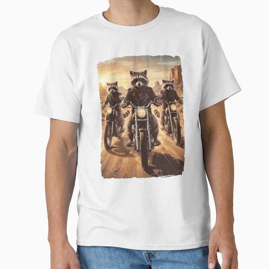 Funny Raccoon Motorcycle Meme Animal Lover by DoodleTortle Unisex T-shirt, Sweatshirt, Hoodie, Long Sleeve Tee - T-Shirt, Sweatshirt, Hoodie