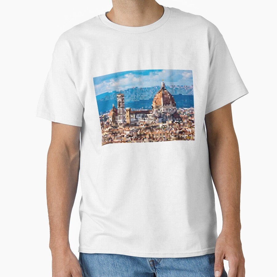 Pixelated Florence Cathedral by Potato Quality Prints Unisex T-shirt, Sweatshirt, Hoodie, Long Sleeve Tee - T-Shirt, Sweatshirt, Hoodie