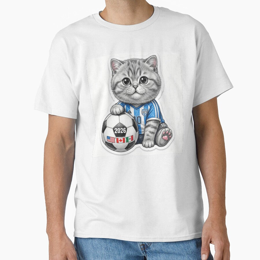 Cute Soccer Kitten #10 - FIFA 2026  Fan Art by TaiwanMemory Unisex T-shirt, Sweatshirt, Hoodie, Long Sleeve Tee - T-Shirt, Sweatshirt, Hoodie