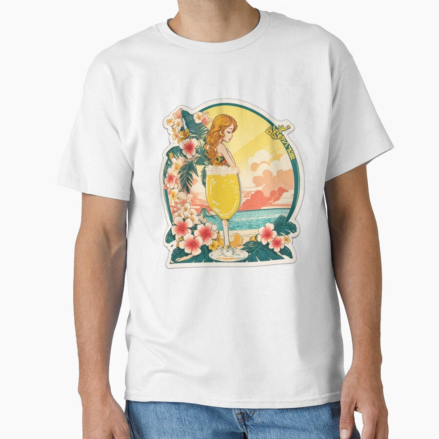 Cold Glass of Beer on a Hawaii Beach at Sunset with Orchids by NautiChic Unisex T-shirt, Sweatshirt, Hoodie, Long Sleeve Tee - T-Shirt, Sweatshirt, Hoodie