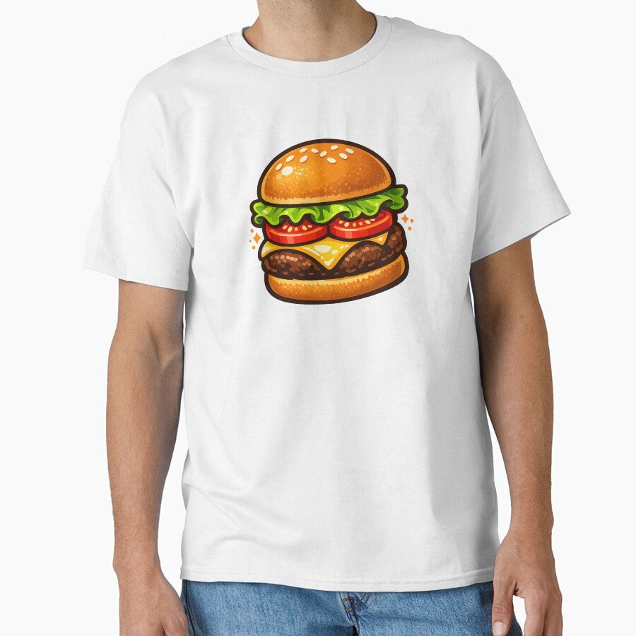 Cute Hamburger Stacked Burger Food by Byte-shirt Unisex T-shirt, Sweatshirt, Hoodie, Long Sleeve Tee - T-Shirt, Sweatshirt, Hoodie