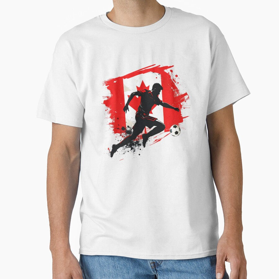 Copy of Canada Soccer Player Art  Canadian Football Flag Action Fan Print by icemanphotos - T-Shirt, Sweatshirt, Hoodie