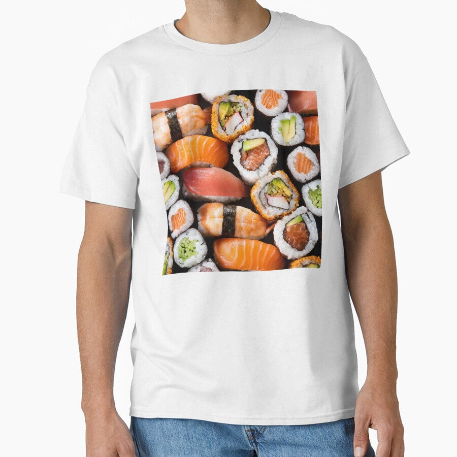 Sushi Close-Up by E6Designs Unisex T-shirt, Sweatshirt, Hoodie, Long Sleeve Tee - T-Shirt, Sweatshirt, Hoodie