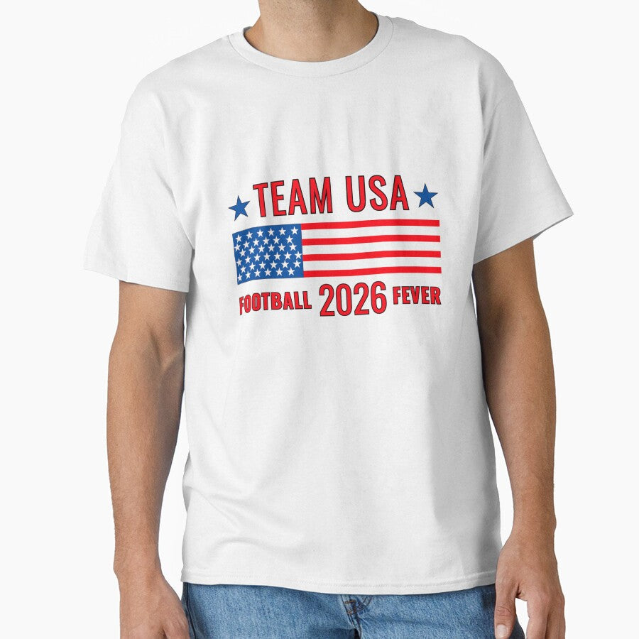 Team USA Soccer Football 2026 Fever American Football Fan Gift by Thread&Fable Unisex T-shirt, Sweatshirt, Hoodie, Long Sleeve Tee - T-Shirt, Sweatshirt, Hoodie