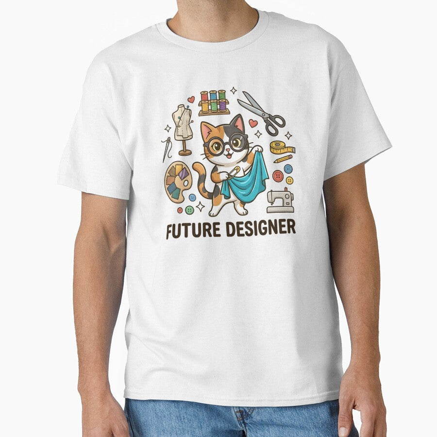 Cute Cat Future Designer Kids T-Shirt  Creative Cat Cartoon by DIRTYSKETCHH Unisex T-shirt, Sweatshirt, Hoodie, Long Sleeve Tee - T-Shirt, Sweatshirt, Hoodie