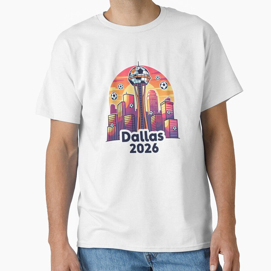 Dallas 2026 Reunion Tower Soccer by Modefissi Unisex T-shirt, Sweatshirt, Hoodie, Long Sleeve Tee - T-Shirt, Sweatshirt, Hoodie