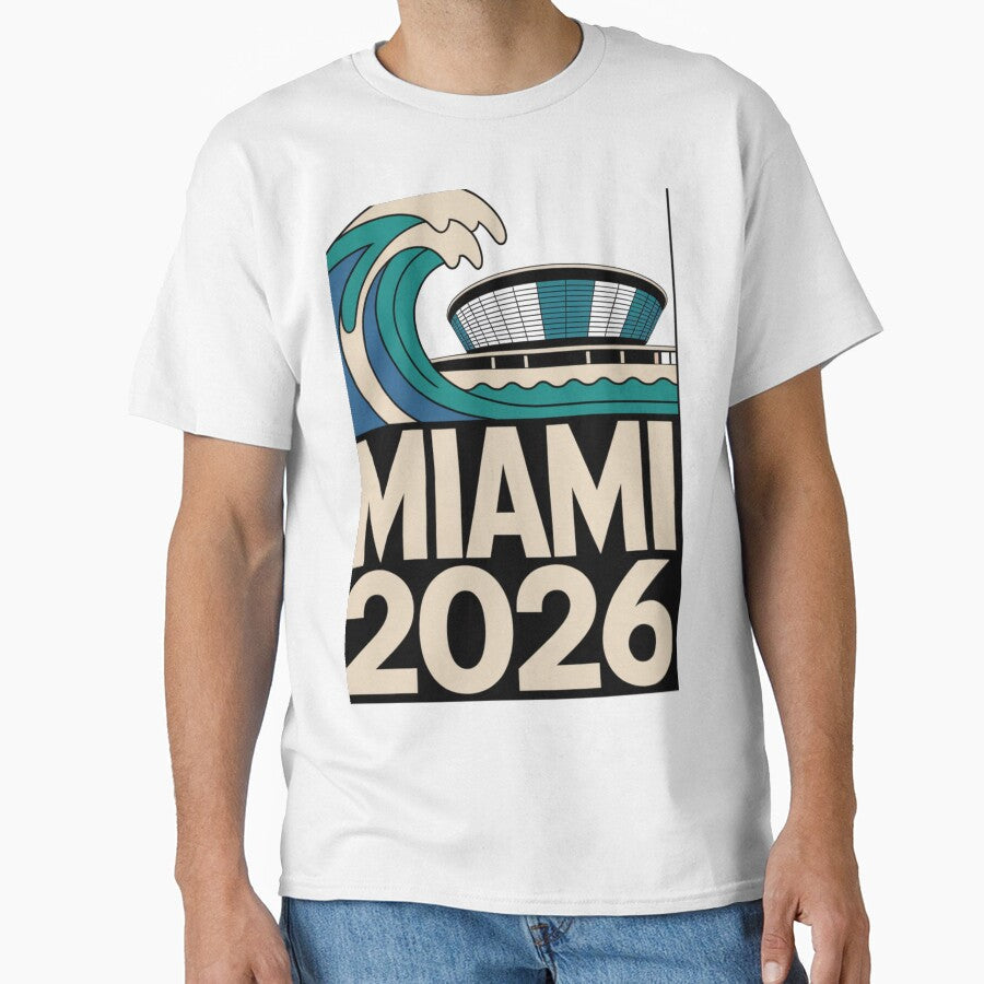 Miami 2026 Ocean Wave Football T-Shirt V21 by DarylWelsh2024 Unisex T-shirt, Sweatshirt, Hoodie, Long Sleeve Tee - T-Shirt, Sweatshirt, Hoodie