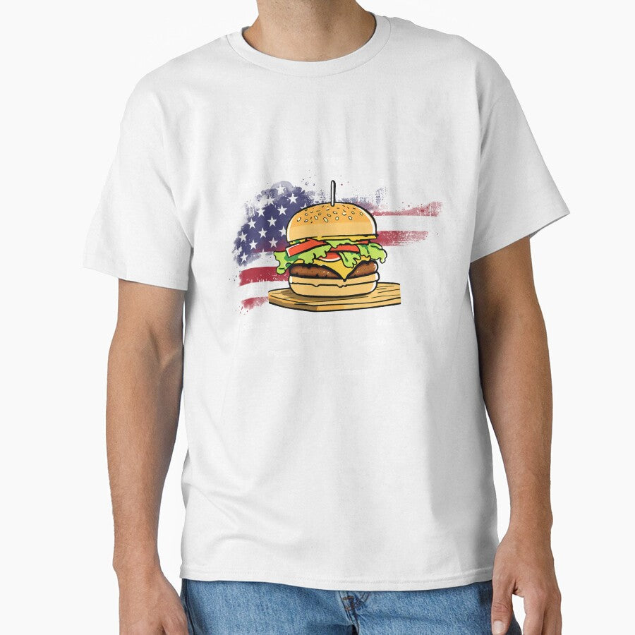 AMERICAN BURGER-Bite into happiness by LukWer Unisex T-shirt, Sweatshirt, Hoodie, Long Sleeve Tee - T-Shirt, Sweatshirt, Hoodie