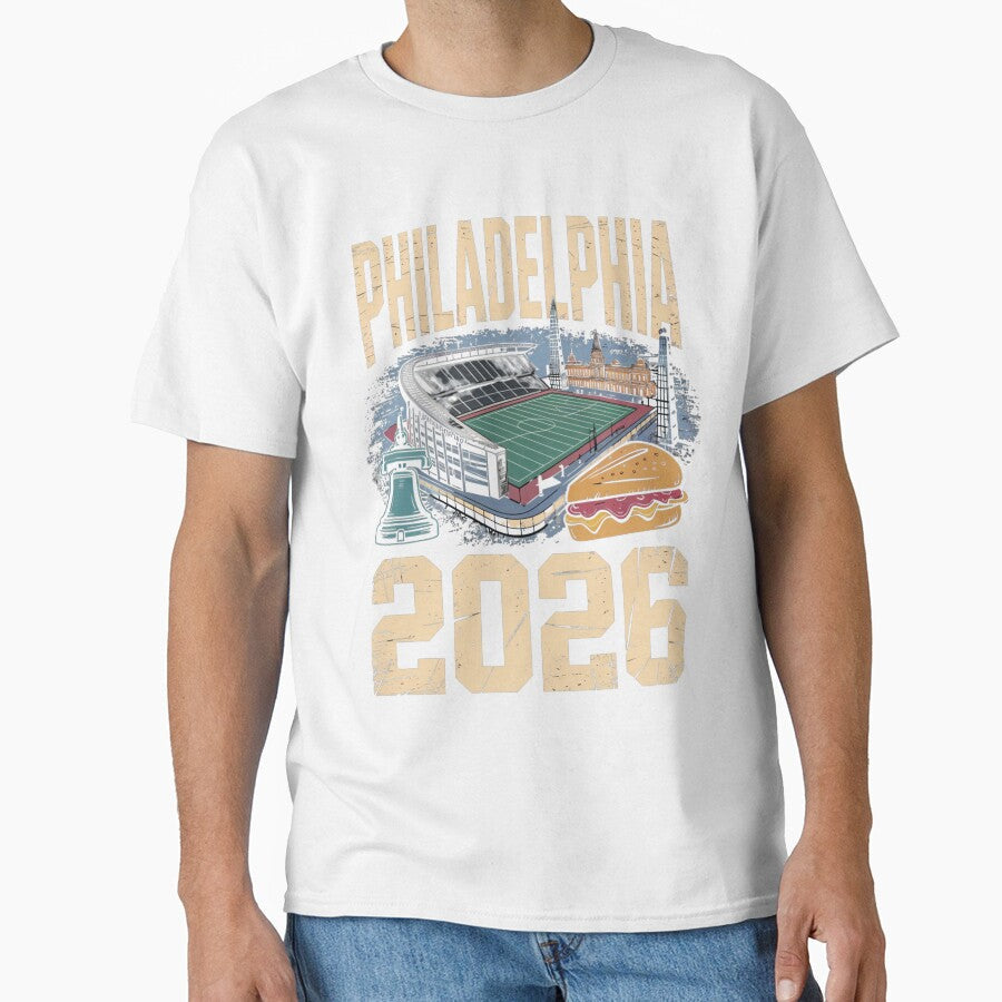 Philadelphia 2026 Liberty Bell Stadium Cheesesteak T-Shirt V19 by DarylWelsh2024 Unisex T-shirt, Sweatshirt, Hoodie, Long Sleeve Tee - T-Shirt, Sweatshirt, Hoodie