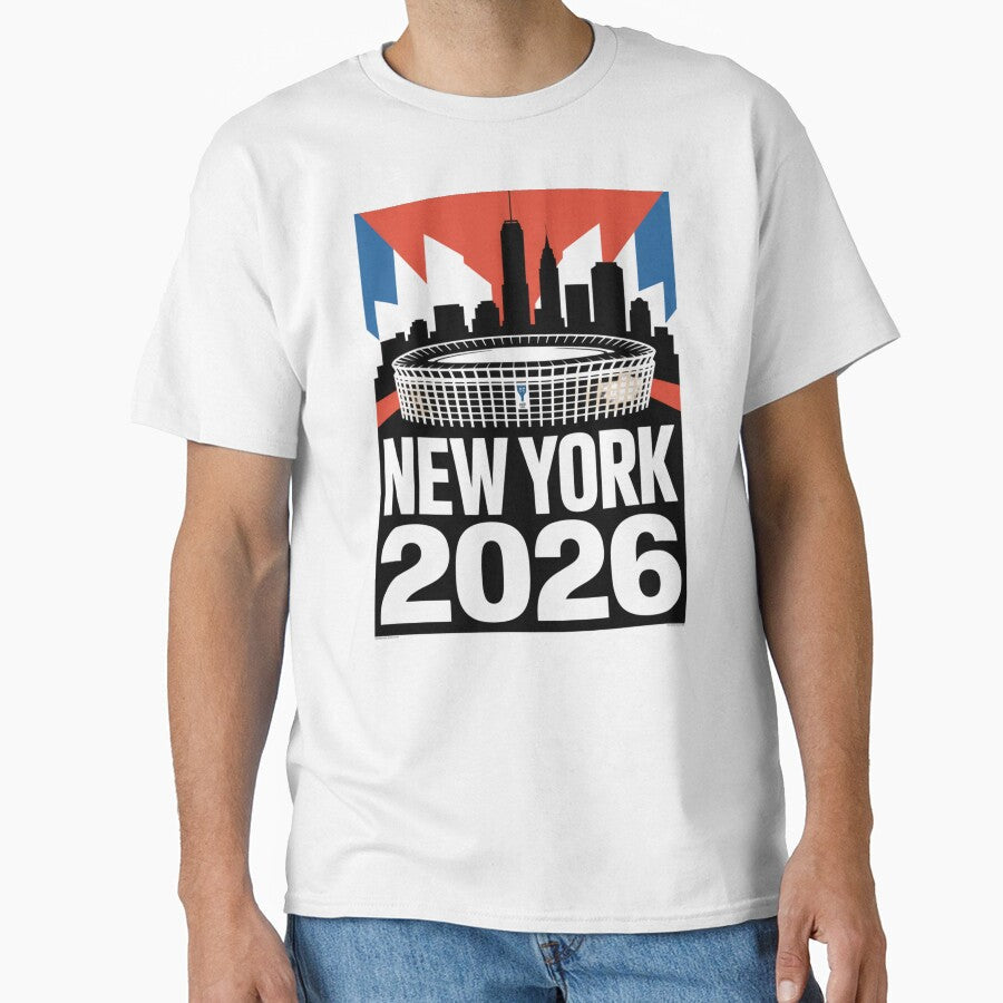 New York 2026 MetLife Stadium Skyline T-Shirt V1 by DarylWelsh2024 Unisex T-shirt, Sweatshirt, Hoodie, Long Sleeve Tee - T-Shirt, Sweatshirt, Hoodie