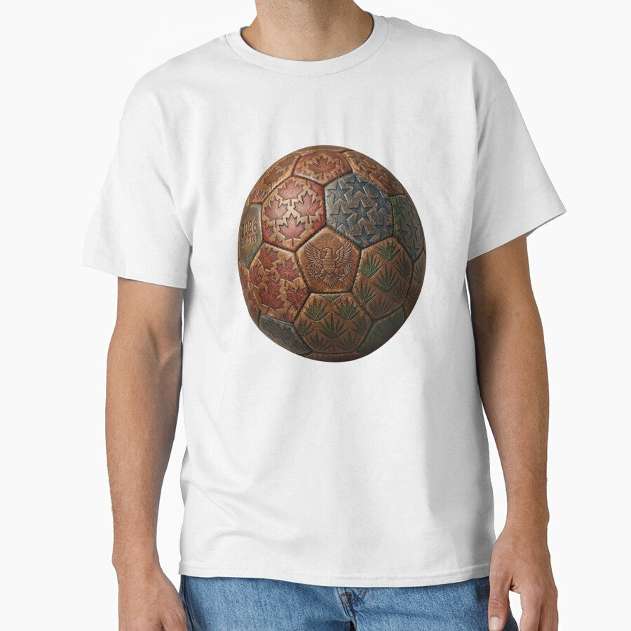 Vintage 2026 World Cup Ball  Artistic Design USA, Canada & Mexico by droidtech Unisex T-shirt, Sweatshirt, Hoodie, Long Sleeve Tee - T-Shirt, Sweatshirt, Hoodie