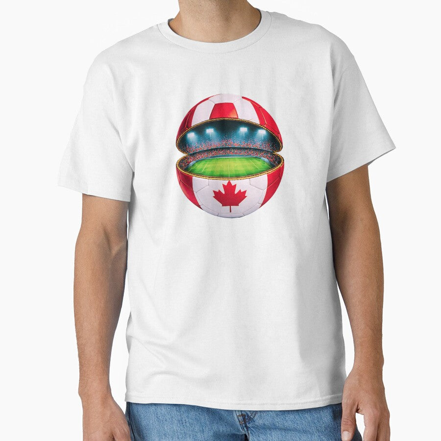 Canada Soccer Stadium Ball Design by FunToTheFullest Unisex T-shirt, Sweatshirt, Hoodie, Long Sleeve Tee - T-Shirt, Sweatshirt, Hoodie
