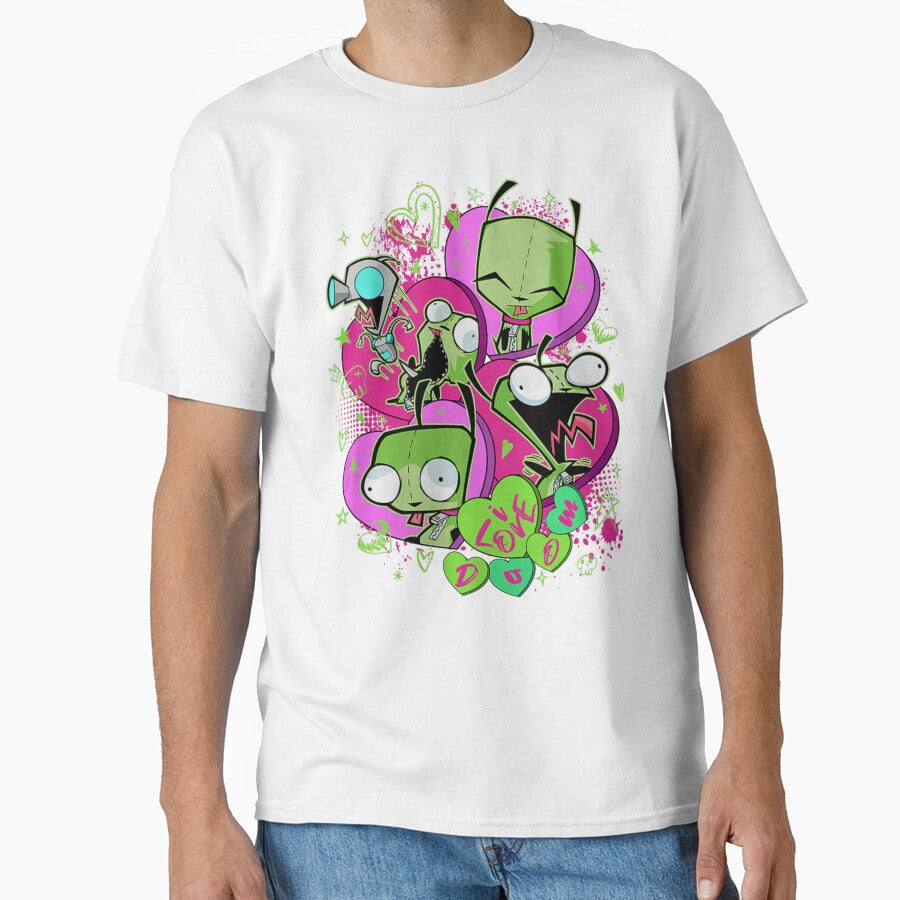 Invader Zim GIR Valentine Love Doom Cartoon Graphic Design by layprotuninec Unisex T-shirt, Sweatshirt, Hoodie, Long Sleeve Tee - T-Shirt, Sweatshirt, Hoodie