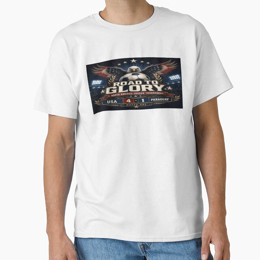Road to Glory Soccer Match USA by BrickByDream Unisex T-shirt, Sweatshirt, Hoodie, Long Sleeve Tee - T-Shirt, Sweatshirt, Hoodie