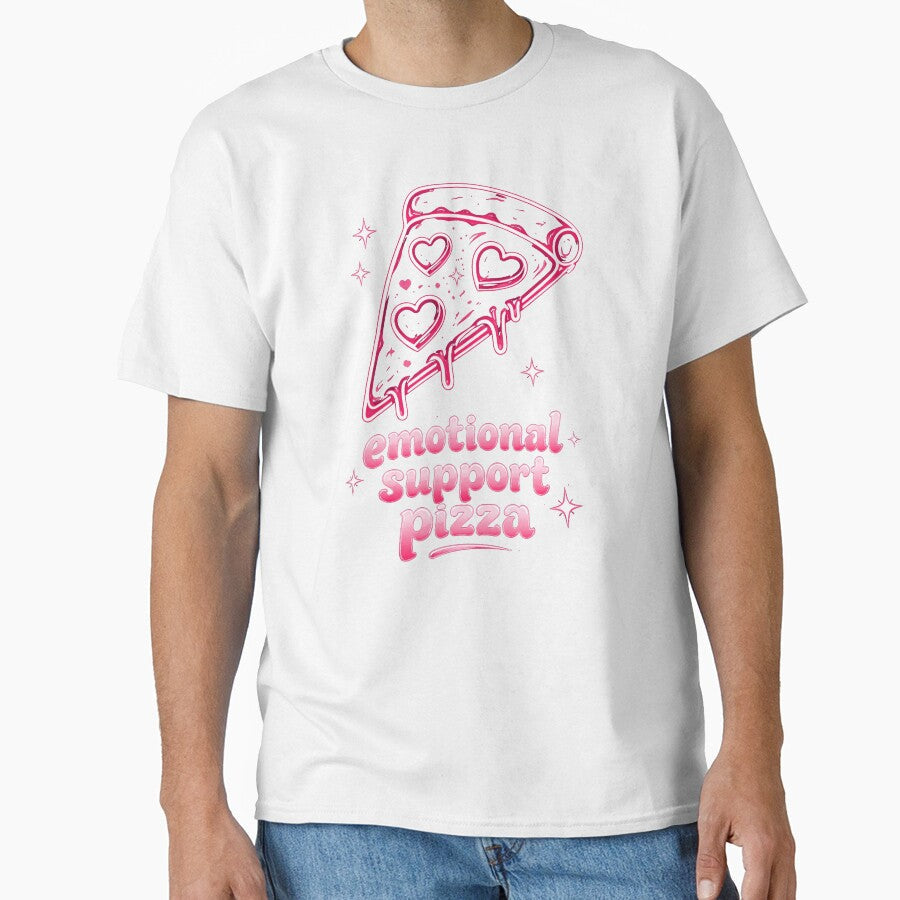 Emotional Support Pizza Neon Slice Mental Health by PixelQ Unisex T-shirt, Sweatshirt, Hoodie, Long Sleeve Tee - T-Shirt, Sweatshirt, Hoodie