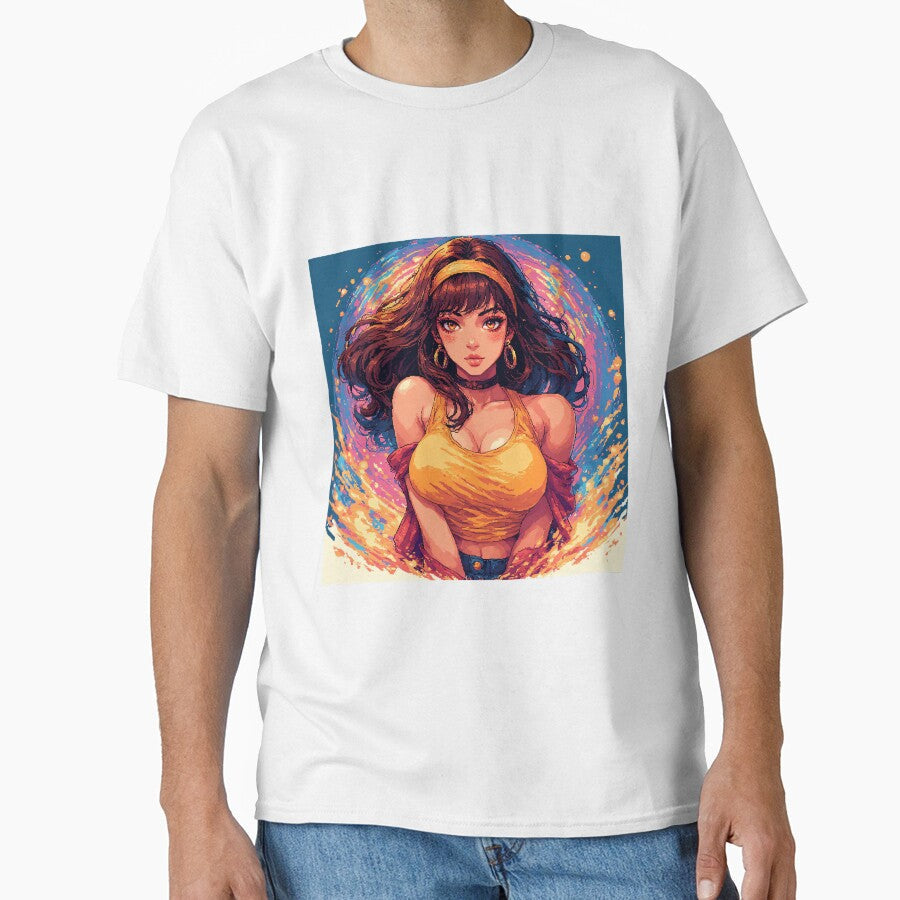 Retro Beautiful Girl colorful by jimcaza Unisex T-shirt, Sweatshirt, Hoodie, Long Sleeve Tee - T-Shirt, Sweatshirt, Hoodie