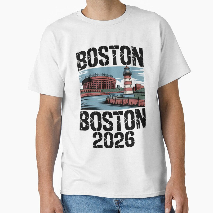 Boston 2026 New England Soccer Souvenir T-Shirt V6 by DarylWelsh2024 Unisex T-shirt, Sweatshirt, Hoodie, Long Sleeve Tee - T-Shirt, Sweatshirt, Hoodie
