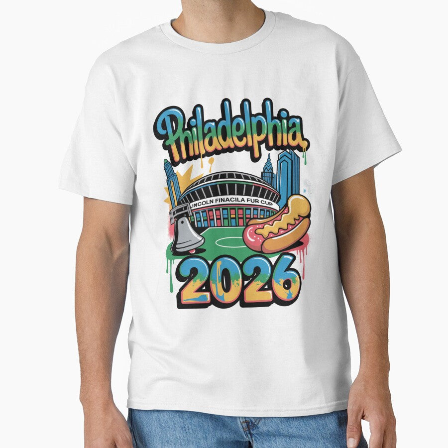 Philadelphia 2026 Liberty Bell Stadium Cheesesteak T-Shirt V17 by DarylWelsh2024 Unisex T-shirt, Sweatshirt, Hoodie, Long Sleeve Tee - T-Shirt, Sweatshirt, Hoodie