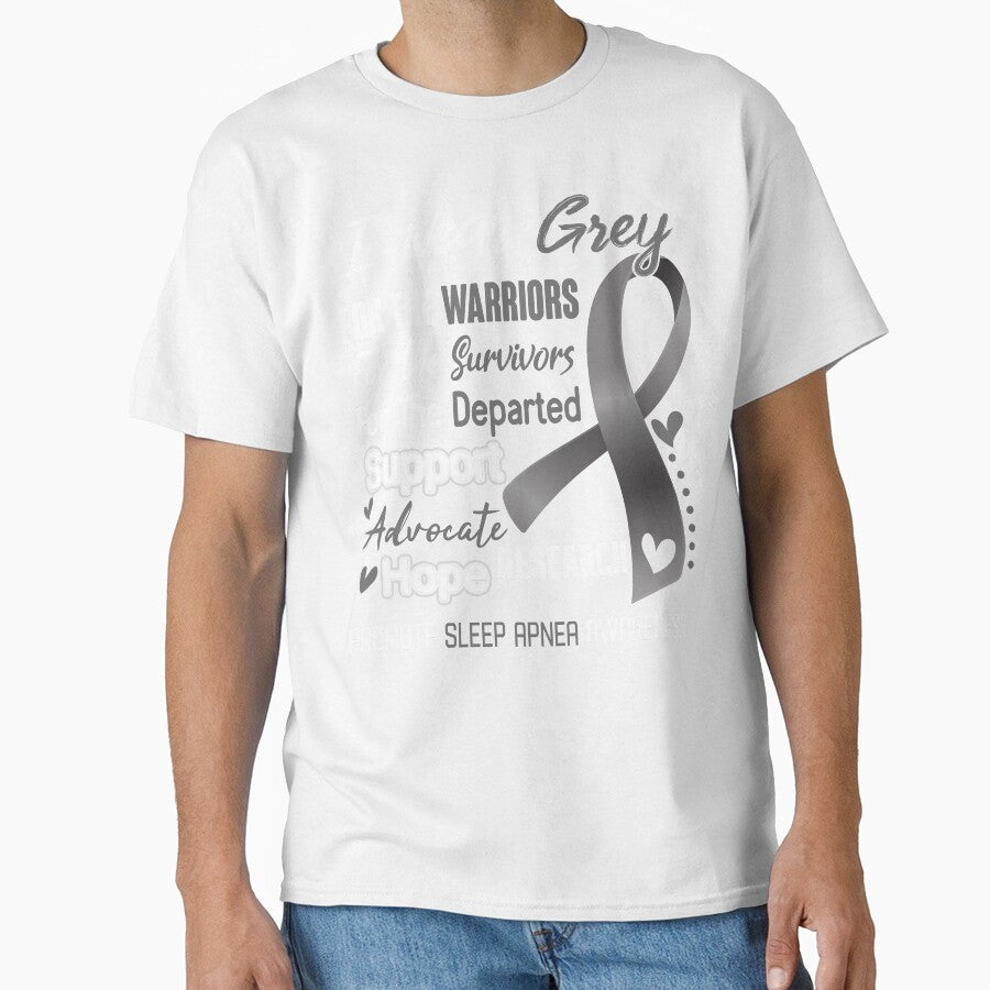 I Wear Grey For The Warriors Promote Sleep Apnea Awareness by hvoid41 Unisex T-shirt, Sweatshirt, Hoodie, Long Sleeve Tee - T-Shirt, Sweatshirt, Hoodie